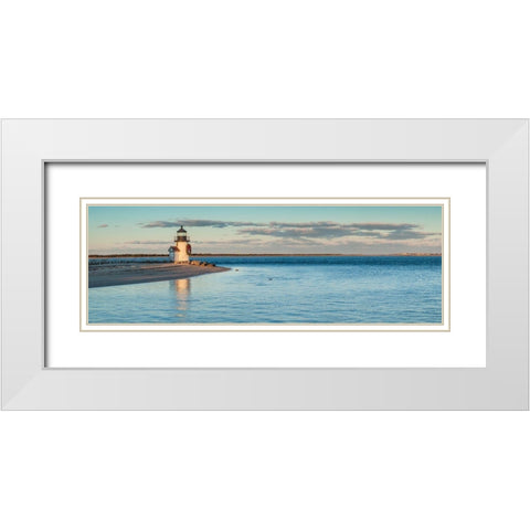 New England-Massachusetts-Nantucket Island-Nantucket Town-Brant Point Lighthouse White Modern Wood Framed Art Print with Double Matting by Bibikow, Walter