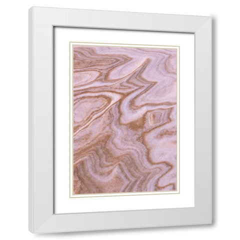 MI, Abstract jagged pattern mix of sand and snow White Modern Wood Framed Art Print with Double Matting by Carlson, Mark