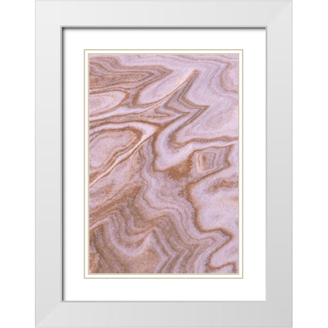 MI, Abstract jagged pattern mix of sand and snow White Modern Wood Framed Art Print with Double Matting by Carlson, Mark