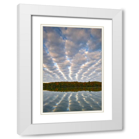 Michigan Clouds over Petes Lake in autumn White Modern Wood Framed Art Print with Double Matting by Rotenberg, Nancy