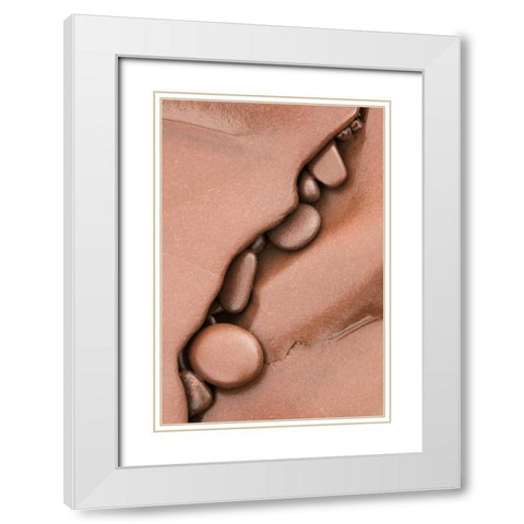 Michigan Pebbles in shore rock crevice White Modern Wood Framed Art Print with Double Matting by Bush, Marie