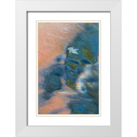 Michigan, Upper Peninsula Bond Falls reflections White Modern Wood Framed Art Print with Double Matting by Rotenberg, Nancy