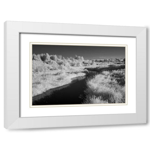 USA-Minnesota-Mississippi River Headwaters region-Mississippi River White Modern Wood Framed Art Print with Double Matting by Hawkins, Peter