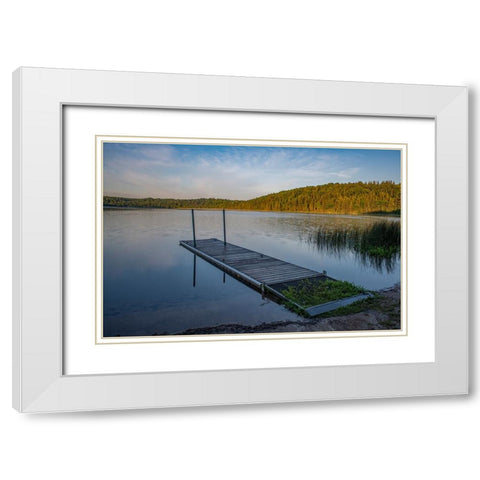 USA-Minnesota-La Salle Lake State Recreation Area boat launch White Modern Wood Framed Art Print with Double Matting by Hawkins, Peter