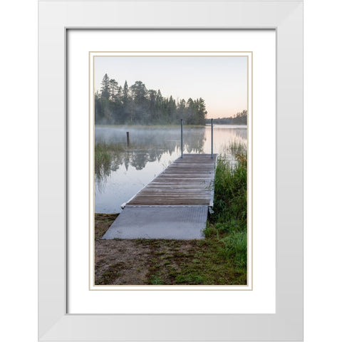 USA-Minnesota-Itasca State Park-Lake Itasca White Modern Wood Framed Art Print with Double Matting by Hawkins, Peter