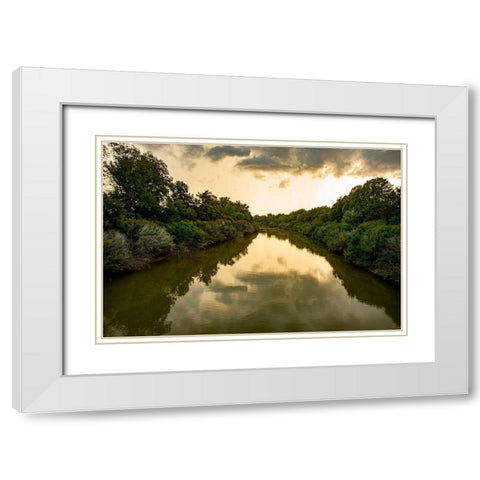 Mississippi River Basin Yazoo-Mississippi Delta-Sunflower River White Modern Wood Framed Art Print with Double Matting by Jones, Alison