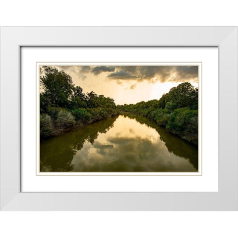 Mississippi River Basin Yazoo-Mississippi Delta-Sunflower River White Modern Wood Framed Art Print with Double Matting by Jones, Alison