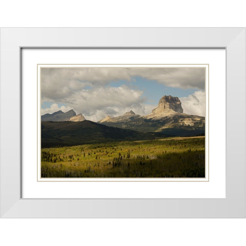 USA-Montana-Glacier National Park Chief Mountain landscape White Modern Wood Framed Art Print with Double Matting by Jaynes Gallery
