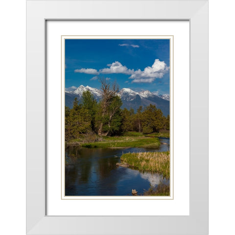 Mission Creek at the National Bison Range in Moiese-Montana-USA White Modern Wood Framed Art Print with Double Matting by Haney, Chuck