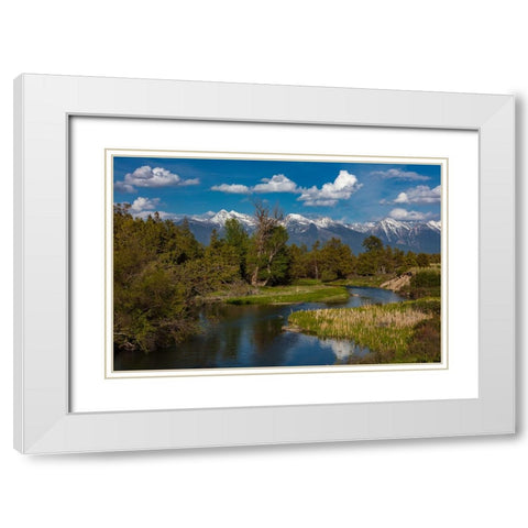 Mission Creek at the National Bison Range in Moiese-Montana-USA White Modern Wood Framed Art Print with Double Matting by Haney, Chuck