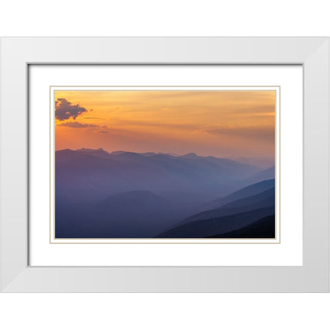 Wildfire smoke and clouds mixing-Upper Whitefish Valley Stillwater State Forest near Whitefish White Modern Wood Framed Art Print with Double Matting by Haney, Chuck