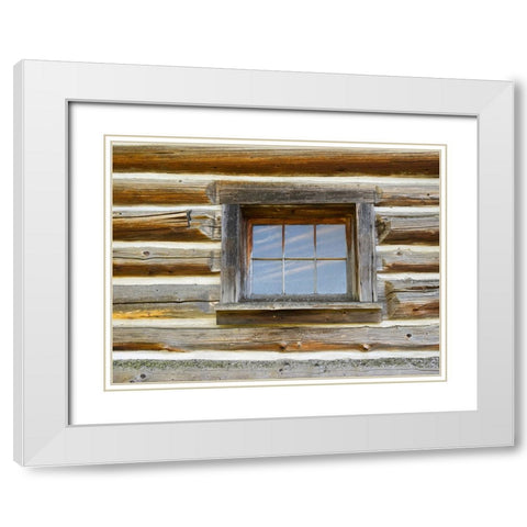 Montana- Glacier National Park. Lubec Barn (1926)- window close-up White Modern Wood Framed Art Print with Double Matting by Wild, Jamie and Judy