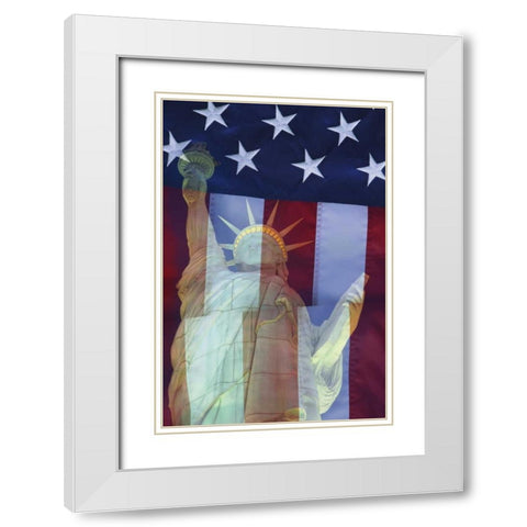 Nevada, Las Vegas Symbols of Independence White Modern Wood Framed Art Print with Double Matting by Flaherty, Dennis