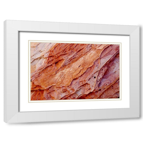 Nevada, Valley of Fire SP Layers of sandstone White Modern Wood Framed Art Print with Double Matting by Grall, Don