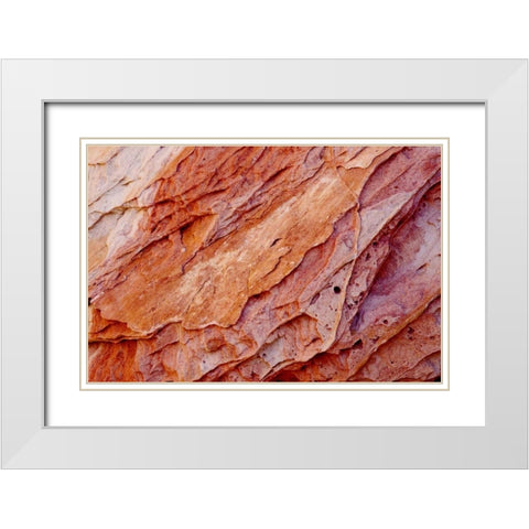 Nevada, Valley of Fire SP Layers of sandstone White Modern Wood Framed Art Print with Double Matting by Grall, Don