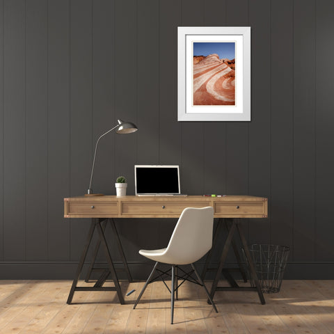 Nevada, Valley of Fire SP Striped sandstone White Modern Wood Framed Art Print with Double Matting by Grall, Don