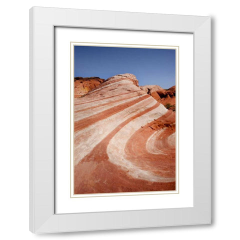 Nevada, Valley of Fire SP Striped sandstone White Modern Wood Framed Art Print with Double Matting by Grall, Don