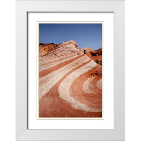 Nevada, Valley of Fire SP Striped sandstone White Modern Wood Framed Art Print with Double Matting by Grall, Don
