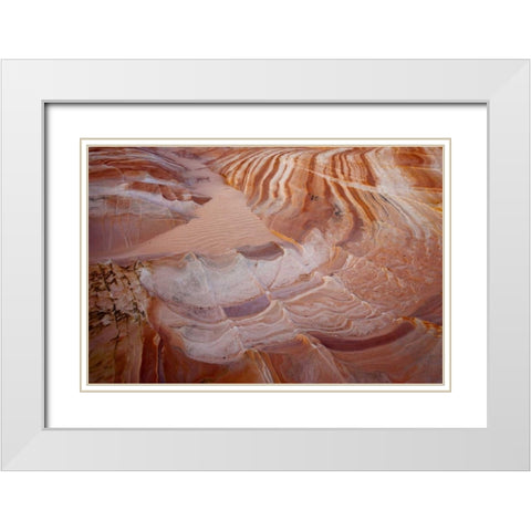 Nevada, Valley of Fire SP Striped sandstone White Modern Wood Framed Art Print with Double Matting by Grall, Don