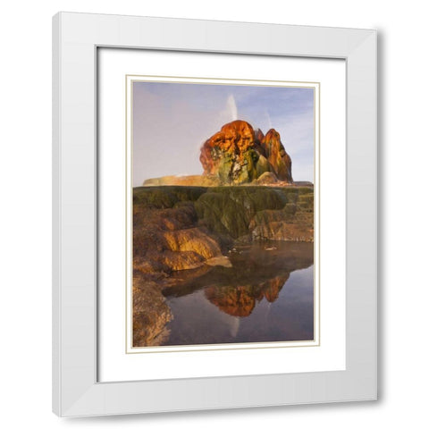 Nevada, Black Rock Desert View of the Fly Geyser White Modern Wood Framed Art Print with Double Matting by Illg, Cathy and Gordon