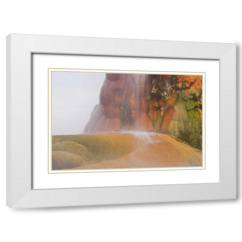 Nevada, Black Rock Desert View of the Fly Geyser White Modern Wood Framed Art Print with Double Matting by Illg, Cathy and Gordon