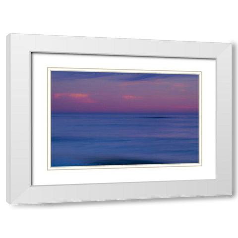 New Jersey, Cape May Sunrise on ocean shore White Modern Wood Framed Art Print with Double Matting by OBrien, Jay