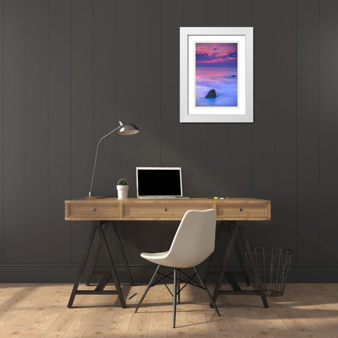 New Jersey, Cape May Scenic on Cape May Beach White Modern Wood Framed Art Print with Double Matting by OBrien, Jay