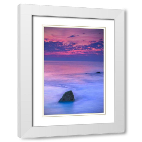 New Jersey, Cape May Scenic on Cape May Beach White Modern Wood Framed Art Print with Double Matting by OBrien, Jay