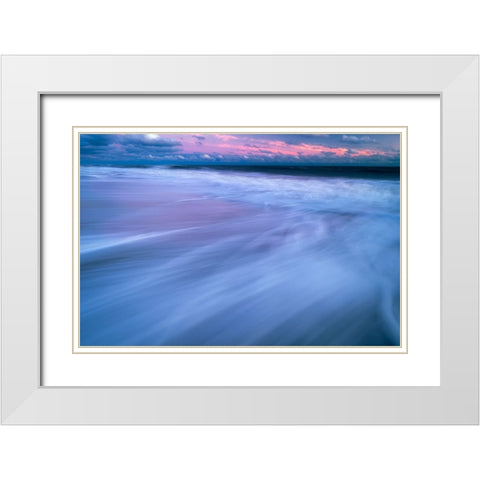 USA-New Jersey-Cape May National Seashore-Sunrise on ocean shore White Modern Wood Framed Art Print with Double Matting by Jaynes Gallery