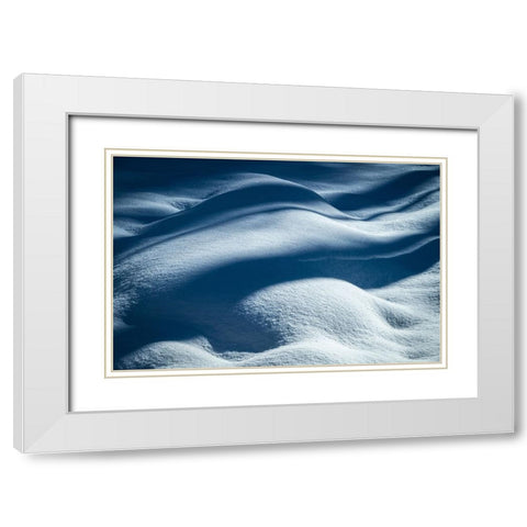 USA-New Jersey-Pine Barrens National Preserve Shadow patterns on fresh snow White Modern Wood Framed Art Print with Double Matting by Jaynes Gallery