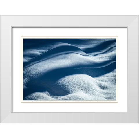 USA-New Jersey-Pine Barrens National Preserve Shadow patterns on fresh snow White Modern Wood Framed Art Print with Double Matting by Jaynes Gallery