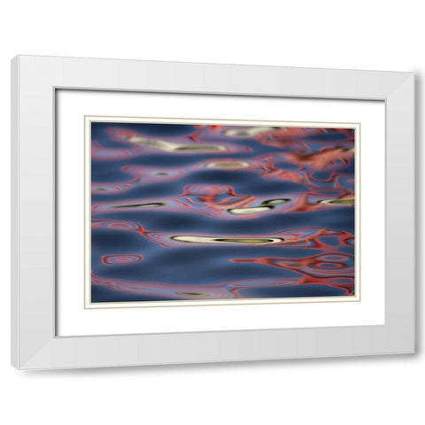 New Mexico, Socorro Red patterns in water White Modern Wood Framed Art Print with Double Matting by Morris, Arthur