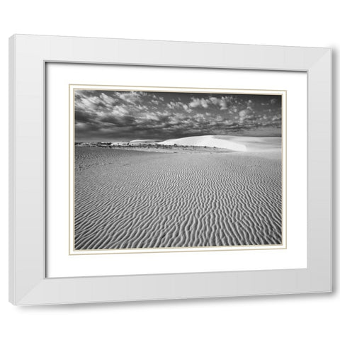 New Mexico, White Sands NM Desert landscape White Modern Wood Framed Art Print with Double Matting by Flaherty, Dennis