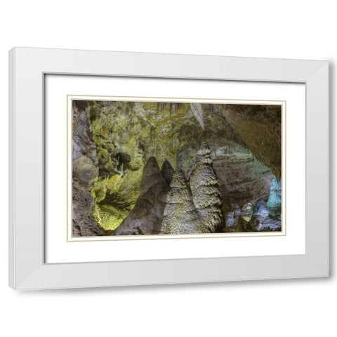 New Mexico, Carlsbad Caverns Scenic of cavern White Modern Wood Framed Art Print with Double Matting by Paulson, Don