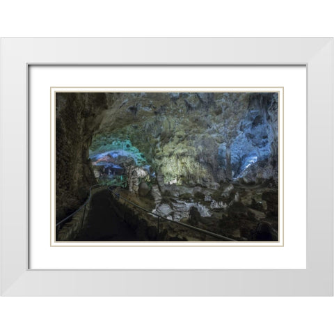 New Mexico, Carlsbad Caverns Scenic of cavern White Modern Wood Framed Art Print with Double Matting by Paulson, Don