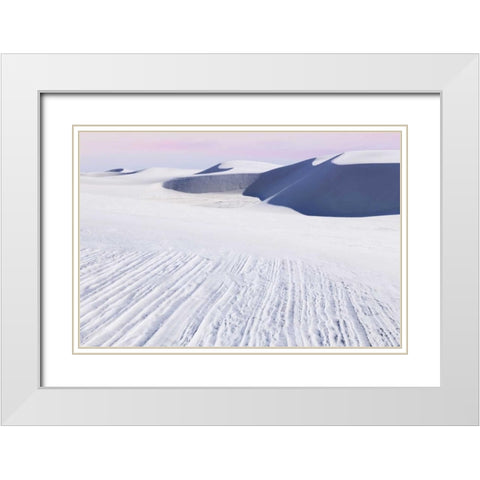 New Mexico, White Sands NM Desert landscape White Modern Wood Framed Art Print with Double Matting by Paulson, Don