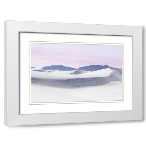 New Mexico, White Sands NM Desert landscape White Modern Wood Framed Art Print with Double Matting by Paulson, Don