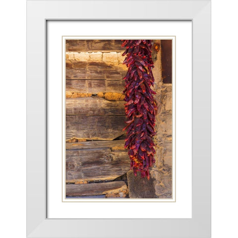 USA, New Mexico, Pinos Altos Ristas hung to dry White Modern Wood Framed Art Print with Double Matting by Paulson, Don