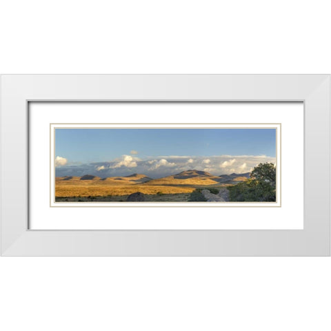 New Mexico, City of Rocks SP Panoramic composite White Modern Wood Framed Art Print with Double Matting by Paulson, Don