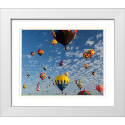 Mass Ascension Albuquerque International Balloon Fiesta-Albuquerque-New Mexico White Modern Wood Framed Art Print with Double Matting by Pryor, Maresa