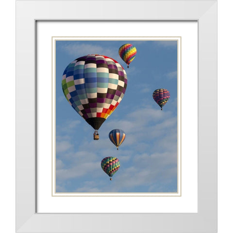 Mass Ascension Albuquerque International Balloon Fiesta-Albuquerque-New Mexico White Modern Wood Framed Art Print with Double Matting by Pryor, Maresa