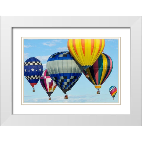 Mass Ascension Albuquerque International Balloon Fiesta-Albuquerque-New Mexico White Modern Wood Framed Art Print with Double Matting by Pryor, Maresa