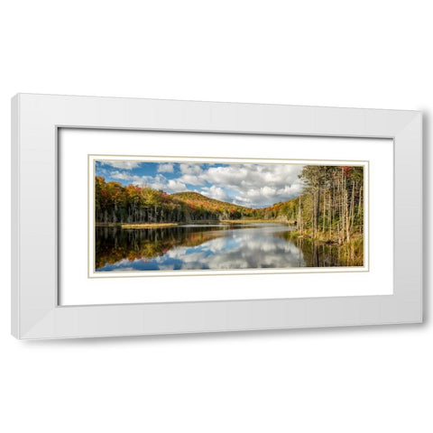 USA-New York-Adirondacks Autumn afternoon at Raquette Brook White Modern Wood Framed Art Print with Double Matting by Collins, Ann