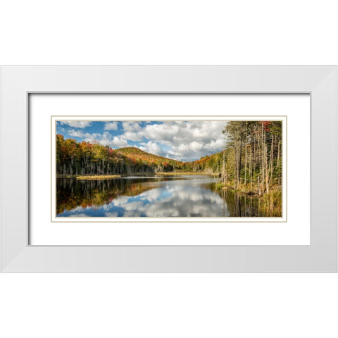 USA-New York-Adirondacks Autumn afternoon at Raquette Brook White Modern Wood Framed Art Print with Double Matting by Collins, Ann