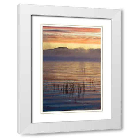 New York, Adirondack Mts, Autumn on Raquette Lake White Modern Wood Framed Art Print with Double Matting by Rotenberg, Nancy
