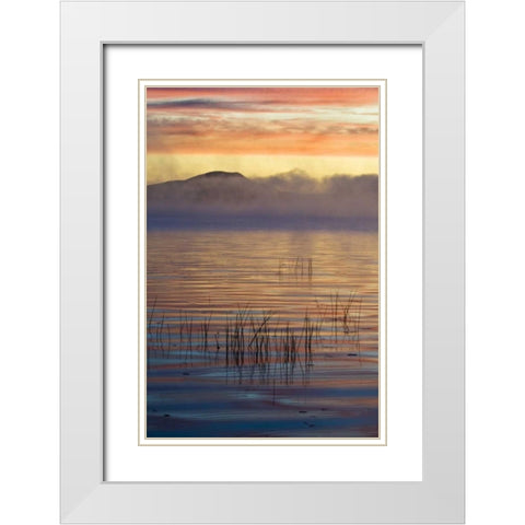 New York, Adirondack Mts, Autumn on Raquette Lake White Modern Wood Framed Art Print with Double Matting by Rotenberg, Nancy