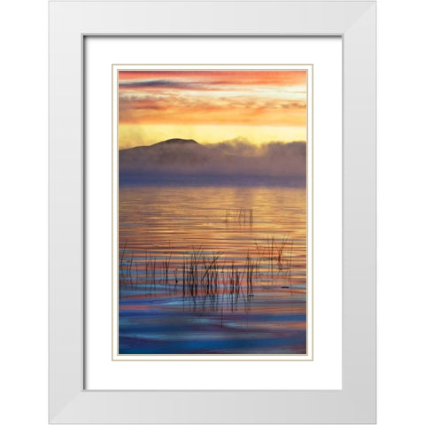 New York, Adirondack Mts Racquette Lake, sunrise White Modern Wood Framed Art Print with Double Matting by Rotenberg, Nancy