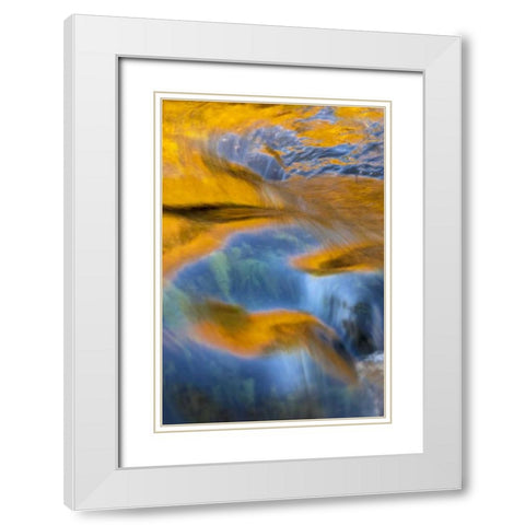 NY, Adirondacks Flowing water on Raquette Lake White Modern Wood Framed Art Print with Double Matting by OBrien, Jay