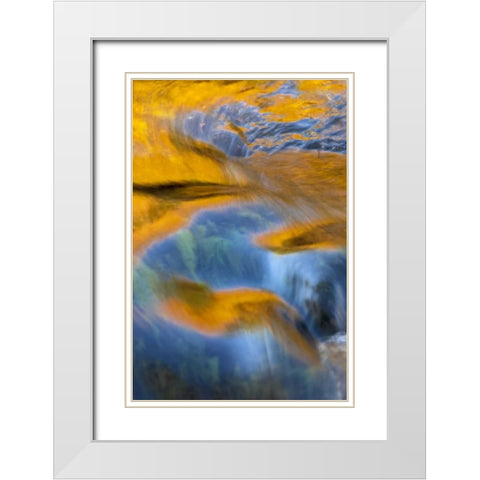 NY, Adirondacks Flowing water on Raquette Lake White Modern Wood Framed Art Print with Double Matting by OBrien, Jay