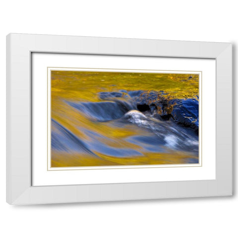 NY, Adirondacks Flowing water on Raquette Lake White Modern Wood Framed Art Print with Double Matting by OBrien, Jay